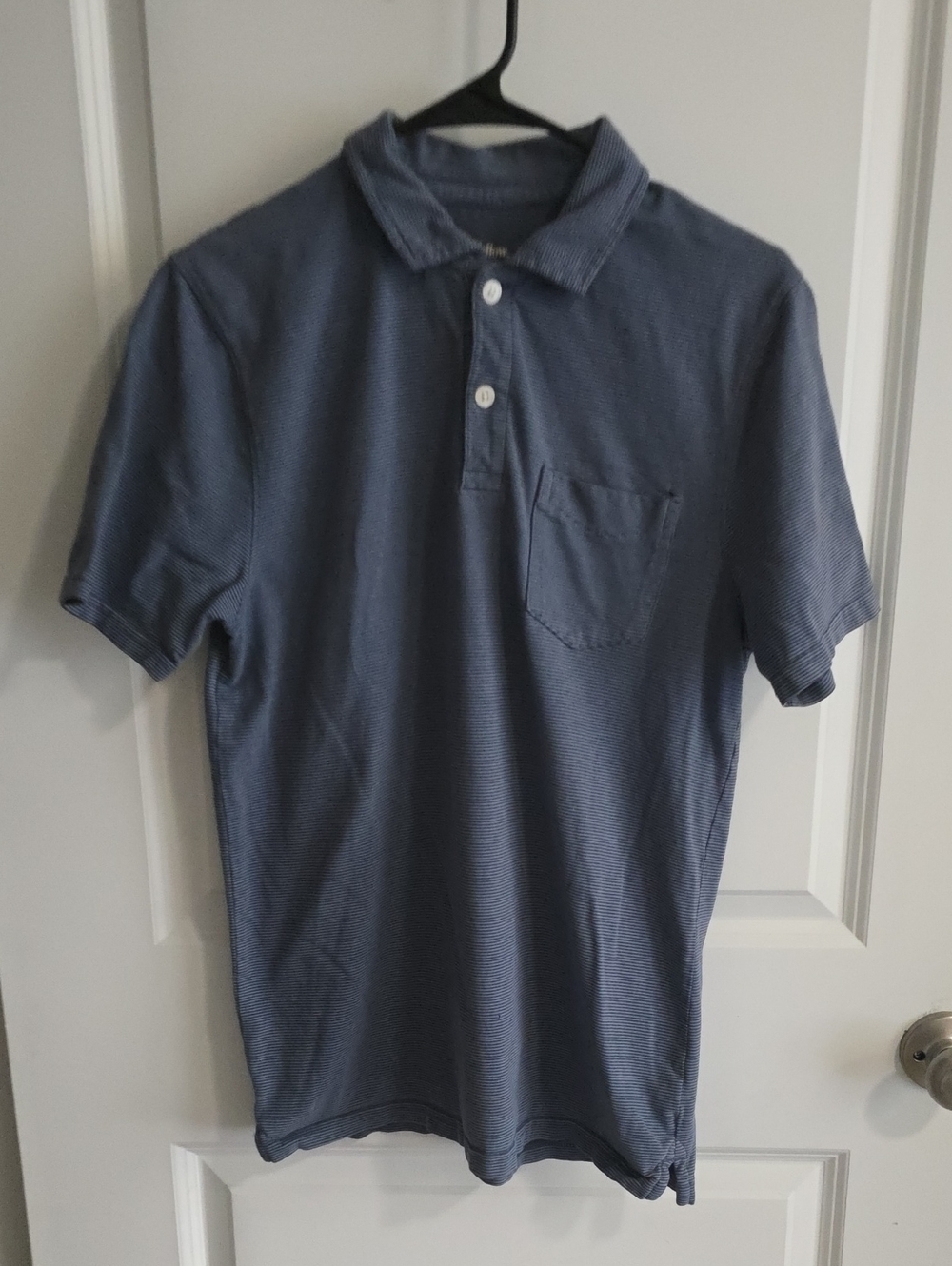Goodfellow & Co Men's Heathered Blue Short-Sleeve Polo with Pocket